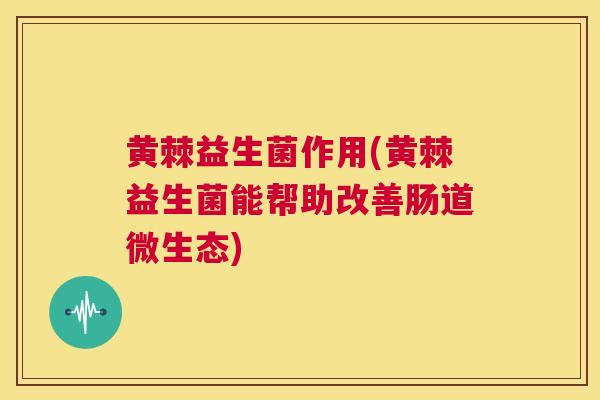 黄棘益生菌作用(黄棘益生菌能帮助改善肠道微生态)