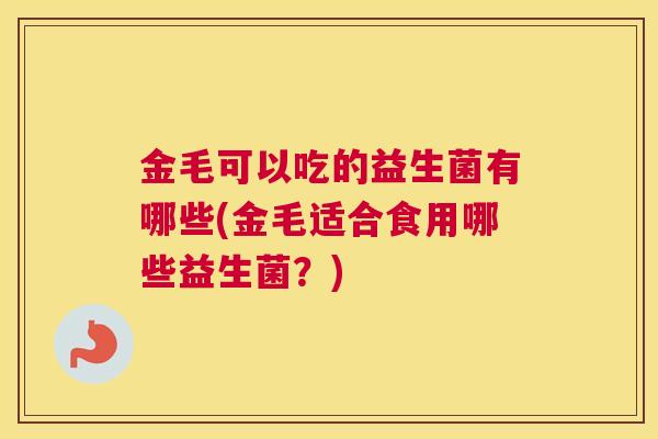 金毛可以吃的益生菌有哪些(金毛适合食用哪些益生菌？)