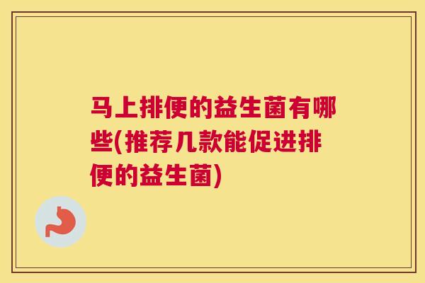 马上排便的益生菌有哪些(推荐几款能促进排便的益生菌)