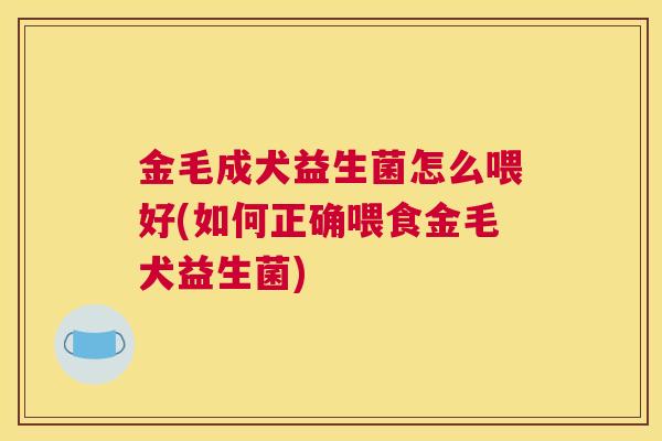金毛成犬益生菌怎么喂好(如何正确喂食金毛犬益生菌)