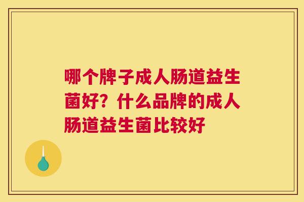 哪个牌子成人肠道益生菌好？什么品牌的成人肠道益生菌比较好