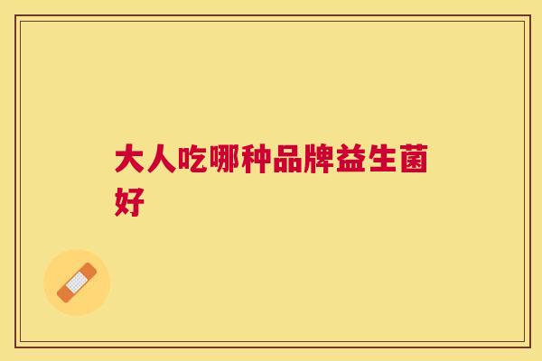 大人吃哪种品牌益生菌好