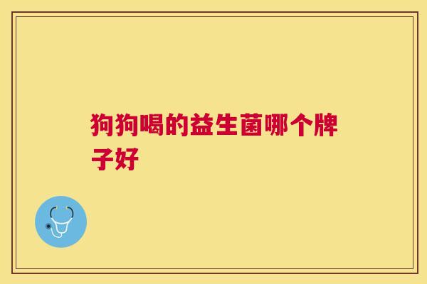 狗狗喝的益生菌哪个牌子好