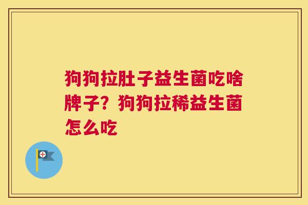 狗狗拉肚子益生菌吃啥牌子？狗狗拉稀益生菌怎么吃