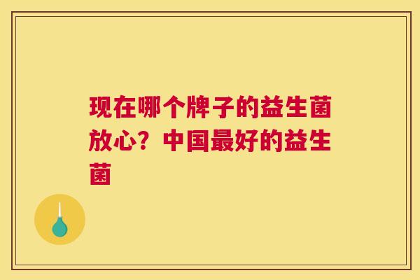 现在哪个牌子的益生菌放心？中国最好的益生菌