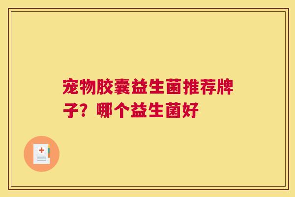 宠物胶囊益生菌推荐牌子？哪个益生菌好