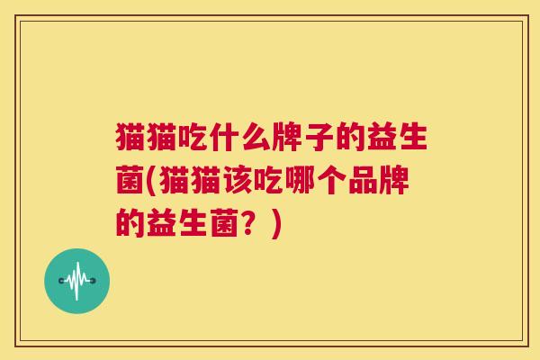 猫猫吃什么牌子的益生菌(猫猫该吃哪个品牌的益生菌？)