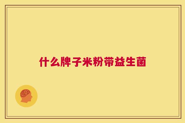 什么牌子米粉带益生菌