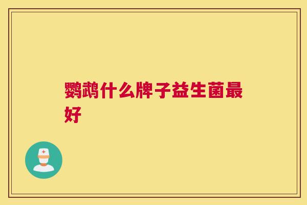鹦鹉什么牌子益生菌最好