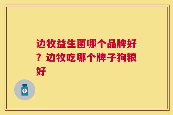边牧益生菌哪个品牌好？边牧吃哪个牌子狗粮好