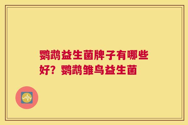 鹦鹉益生菌牌子有哪些好？鹦鹉雏鸟益生菌