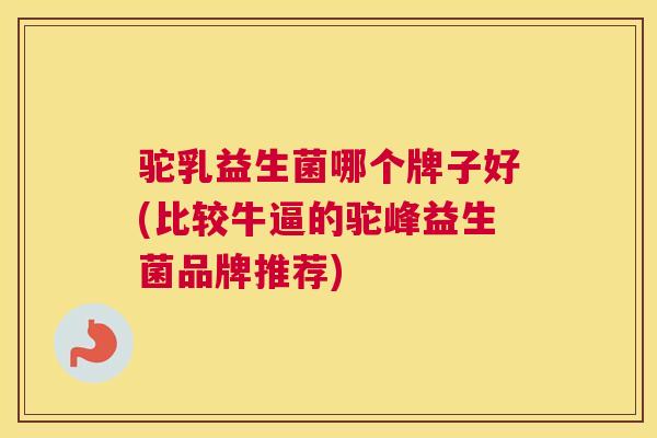 驼乳益生菌哪个牌子好(比较牛逼的驼峰益生菌品牌推荐)