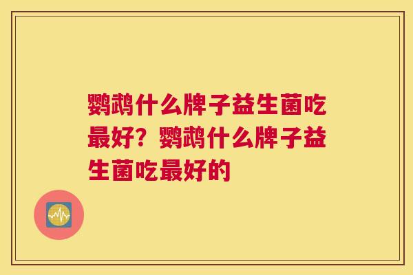 鹦鹉什么牌子益生菌吃最好？鹦鹉什么牌子益生菌吃最好的