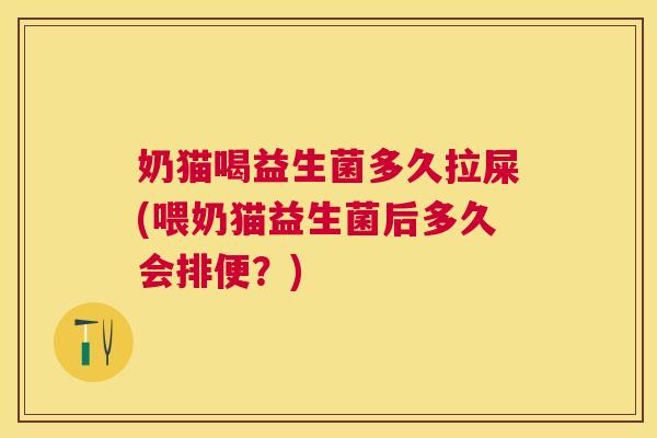 奶猫喝益生菌多久拉屎(喂奶猫益生菌后多久会排便？)