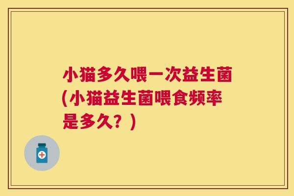 小猫多久喂一次益生菌(小猫益生菌喂食频率是多久？)