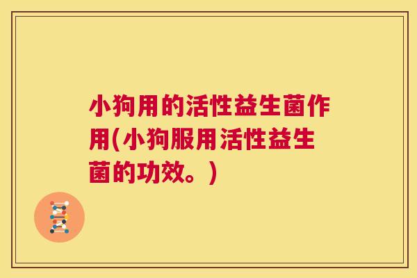 小狗用的活性益生菌作用(小狗服用活性益生菌的功效。)