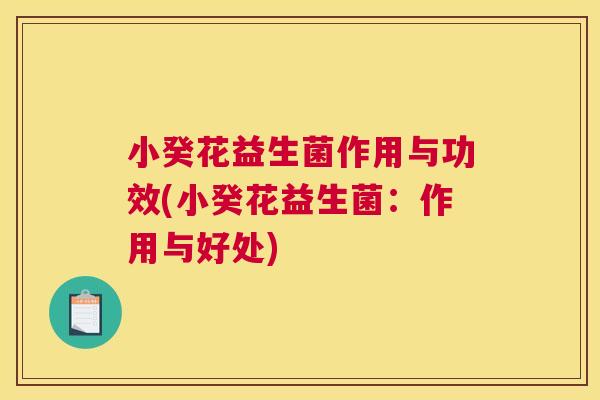 小癸花益生菌作用与功效(小癸花益生菌：作用与好处)