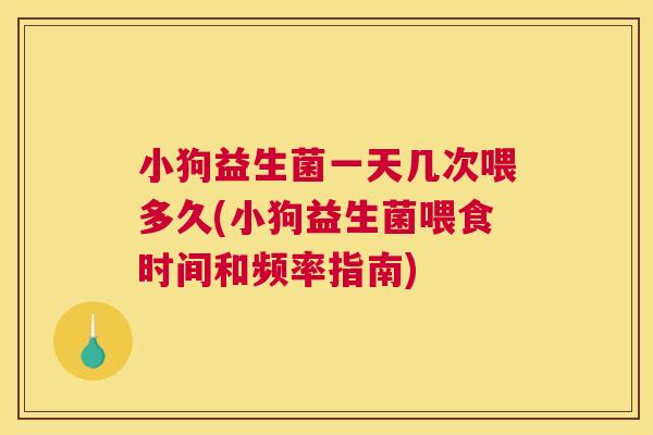 小狗益生菌一天几次喂多久(小狗益生菌喂食时间和频率指南)
