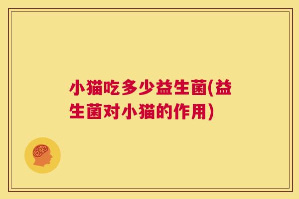小猫吃多少益生菌(益生菌对小猫的作用)