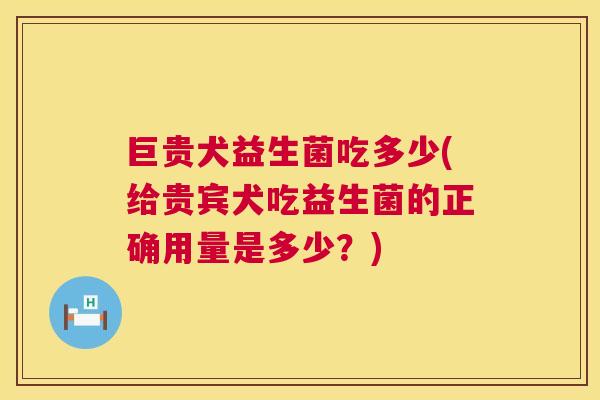 巨贵犬益生菌吃多少(给贵宾犬吃益生菌的正确用量是多少？)
