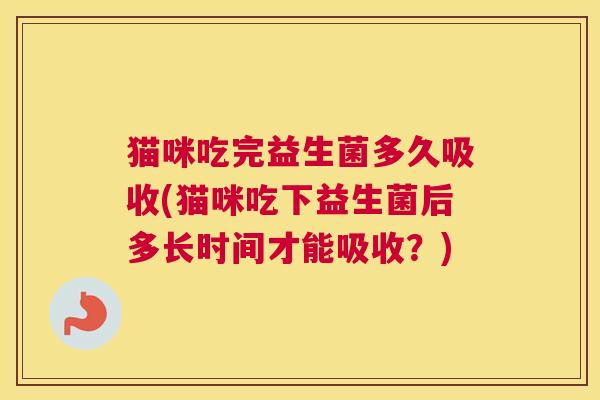 猫咪吃完益生菌多久吸收(猫咪吃下益生菌后多长时间才能吸收？)