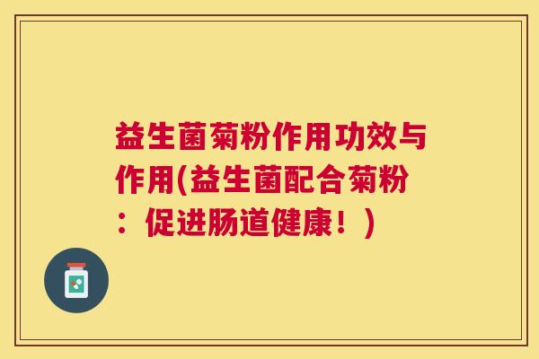 益生菌菊粉作用功效与作用(益生菌配合菊粉：促进肠道健康！)