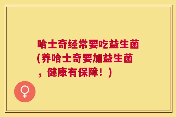 哈士奇经常要吃益生菌(养哈士奇要加益生菌，健康有保障！)