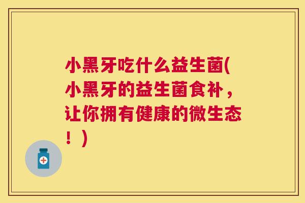 小黑牙吃什么益生菌(小黑牙的益生菌食补，让你拥有健康的微生态！)