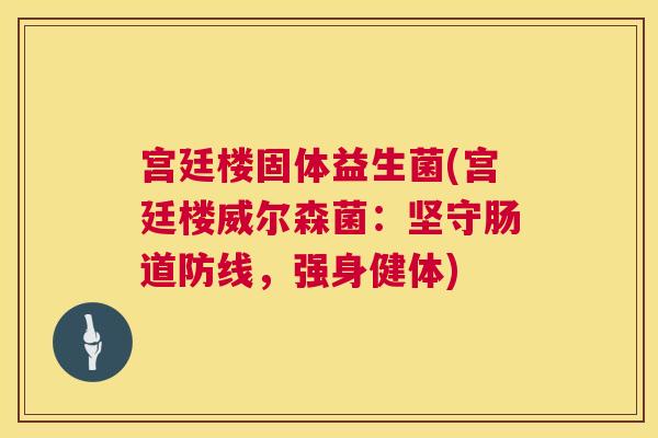 宫廷楼固体益生菌(宫廷楼威尔森菌：坚守肠道防线，强身健体)