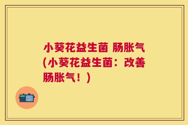 小葵花益生菌 肠胀气(小葵花益生菌：改善肠胀气！)