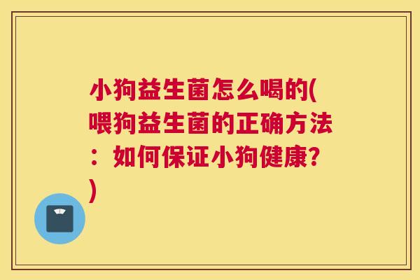 小狗益生菌怎么喝的(喂狗益生菌的正确方法：如何保证小狗健康？)