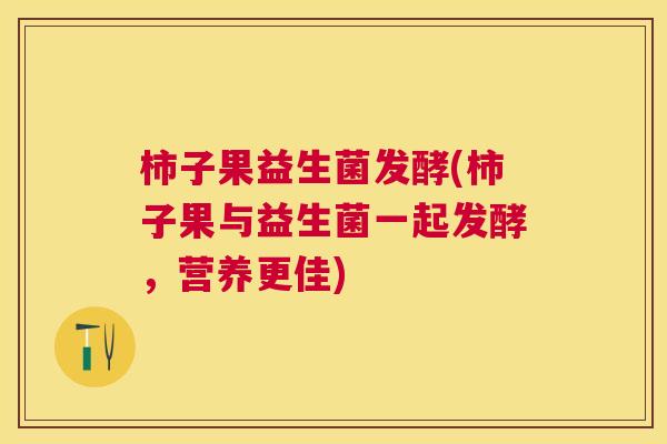 柿子果益生菌发酵(柿子果与益生菌一起发酵，营养更佳)