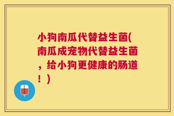 小狗南瓜代替益生菌(南瓜成宠物代替益生菌，给小狗更健康的肠道！)