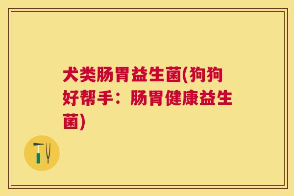 犬类肠胃益生菌(狗狗好帮手：肠胃健康益生菌)