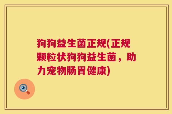 狗狗益生菌正规(正规颗粒状狗狗益生菌，助力宠物肠胃健康)