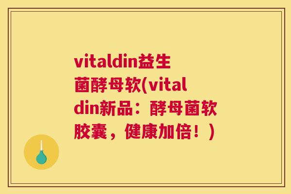 vitaldin益生菌酵母软(vitaldin新品：酵母菌软胶囊，健康加倍！)