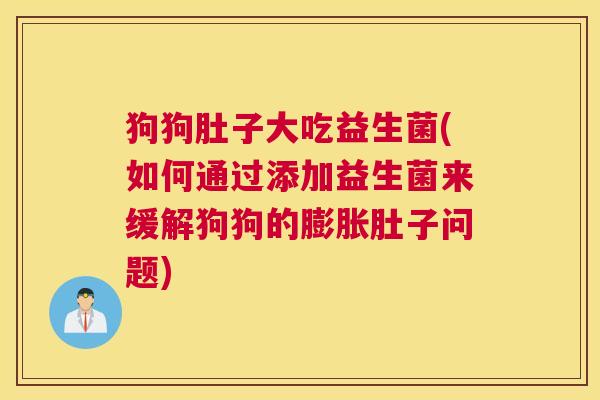 狗狗肚子大吃益生菌(如何通过添加益生菌来缓解狗狗的膨胀肚子问题)