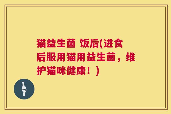 猫益生菌 饭后(进食后服用猫用益生菌，维护猫咪健康！)