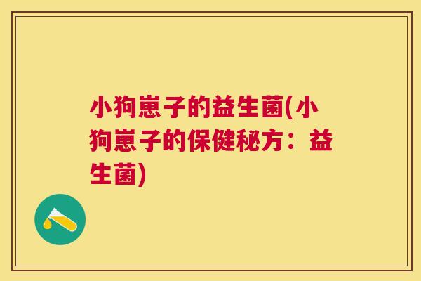 小狗崽子的益生菌(小狗崽子的保健秘方：益生菌)