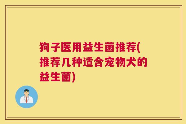 狗子医用益生菌推荐(推荐几种适合宠物犬的益生菌)
