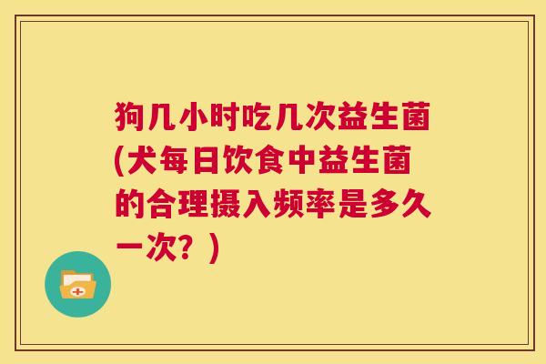 狗几小时吃几次益生菌(犬每日饮食中益生菌的合理摄入频率是多久一次？)