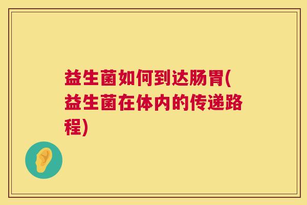 益生菌如何到达肠胃(益生菌在体内的传递路程)