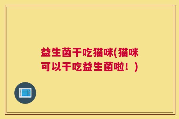 益生菌干吃猫咪(猫咪可以干吃益生菌啦！)