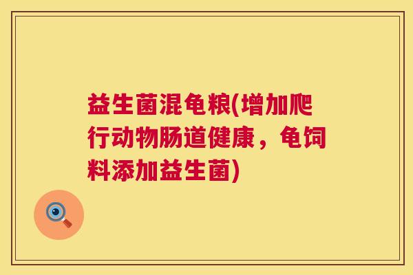 益生菌混龟粮(增加爬行动物肠道健康，龟饲料添加益生菌)