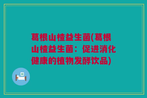 葛根山楂益生菌(葛根山楂益生菌：促进消化健康的植物发酵饮品)