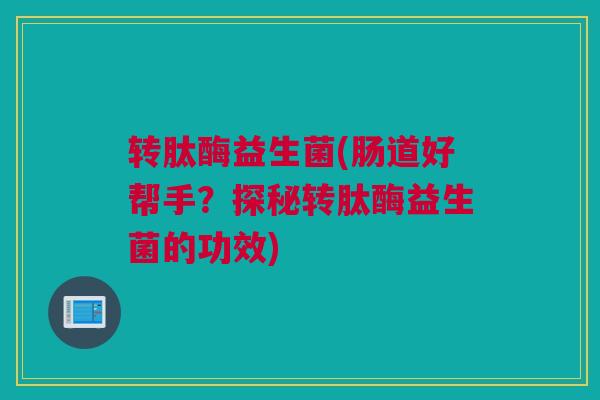 转肽酶益生菌(肠道好帮手？探秘转肽酶益生菌的功效)