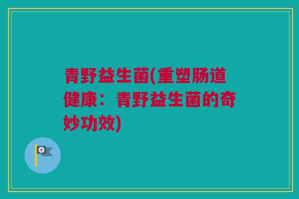 青野益生菌(重塑肠道健康：青野益生菌的奇妙功效)