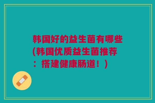 韩国好的益生菌有哪些(韩国优质益生菌推荐：搭建健康肠道！)
