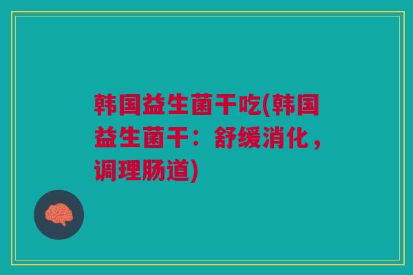 韩国益生菌干吃(韩国益生菌干：舒缓消化，调理肠道)