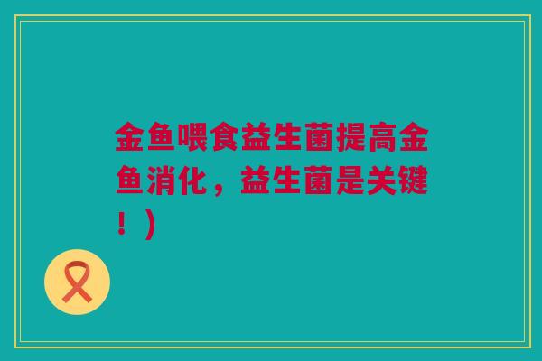 金鱼喂食益生菌提高金鱼消化，益生菌是关键！)